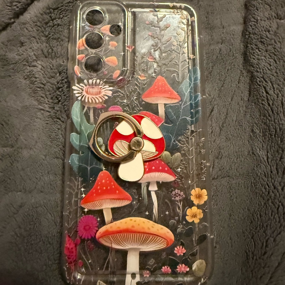 Floral Mushroom Phone Case with Ring Holder